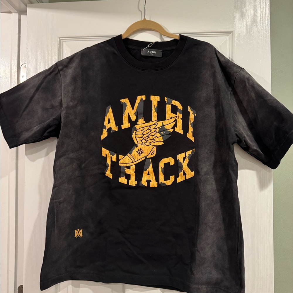 Amiri Black and Gold Graphic T-Shirt